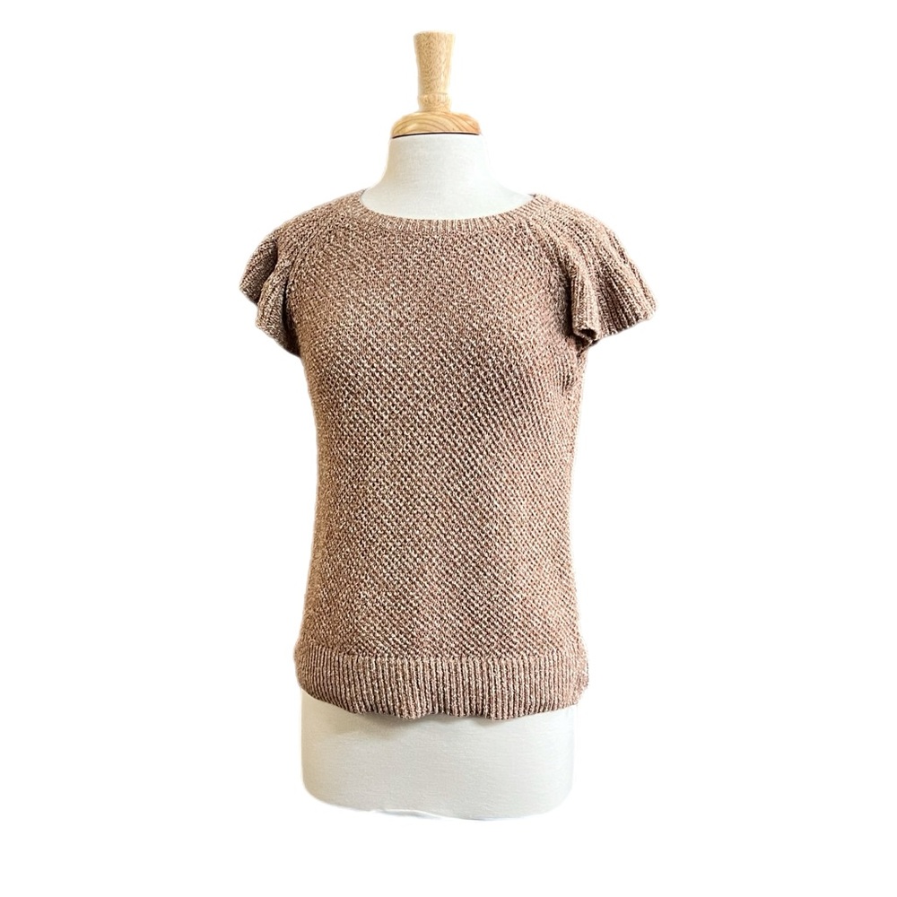 Madewell Short Flutter Sleeve Pink Sweater Size Large